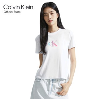 CALVIN KLEIN เสื้อยืดผู้หญิง ทรง Relaxed รุ่น J222493 YAF - สีขาว