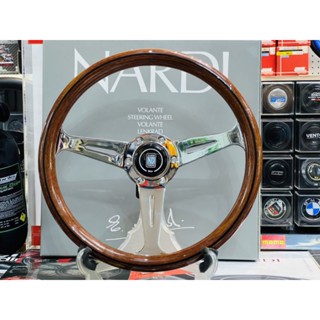 พวง Nardi Classic Chrome nero Wood  360 mm พวงมาลัย นาร์ดี้ ไม้จริง งานเทียบ ปั้มครบ สวยมาก งานดีสุดๆ