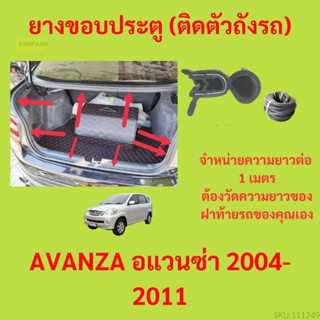 ราคาต่อเมตร ยางฝาท้าย  AVANZA อแวนซ่า 2004-2011 ยางประตูหลัง แบบมีปีก