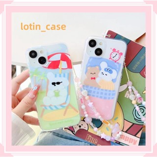 🎁ส่งของขวัญ🎁เคสไอโฟน สำหรับ 11 13 for iPhone Case 14 12 Pro Max น่าสนใจ น่ารัก โซ่มุก กันกระแทก ปกป้อง เคสโทรศัพท์