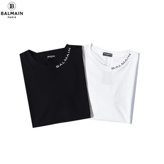 Balmain เสื้อยืดแขนสั้น ผ้าฝ้าย พิมพ์ลาย 23 แฟชั่นฤดูร้อน สําหรับผู้ชาย และผู้หญิง