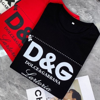 เสื้อยืดแขนสั้น พิมพ์ลาย Dolce &amp; Gabbana DG แฟชั่นฤดูร้อน สําหรับผู้ชาย และผู้หญิง