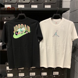 Jordan เสื้อยืดลําลอง ผ้าฝ้าย แขนสั้น คอกลม พิมพ์ลาย Air 23 แฟชั่นฤดูร้อน สําหรับคู่รัก