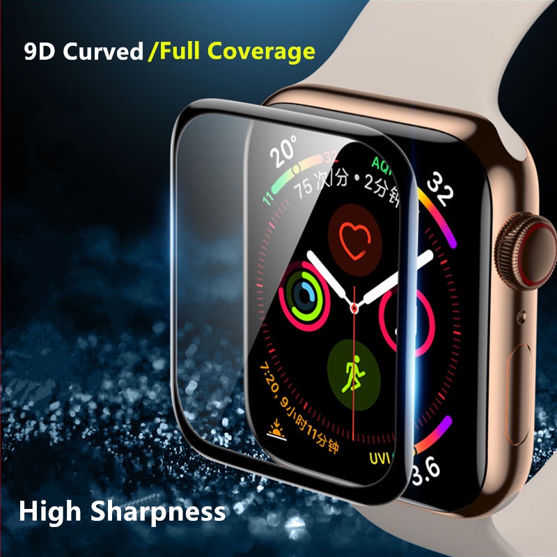 ☇Soft glass For Apple Watch 6 44mm 40mm Screen Protector iWatch series 6 SE 5 4 42mm 38mm 9D HD soft Film apple watch Ac