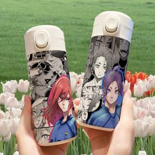 กระติกน้ําร้อนสแตนเลส ขนาดใหญ่ จุของได้เยอะ แบบพกพา ลายการ์ตูนอนิเมะ BLUE LOCK Isagi Yoichi Bachira Meguru BLUE Prison Lingwang Chi-cut