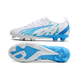 Puma World Cup รองเท้าฟุตบอล ผ้าถัก กันน้ํา สีฟ้า FG Ultra Ultimate FG39-45