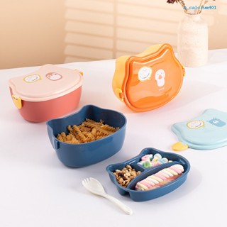 Calciwj Bento Box Double Layer Compartment Good Sealing Microwavable Children Snack Fruit Lunch Box