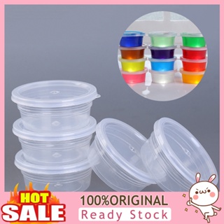 [B_398] 12Pcs Clear Slime Storage Round Plastic Box Foam Ball Cups with Lids