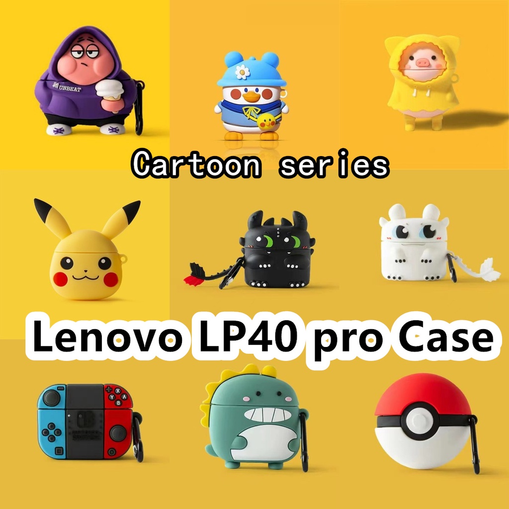 พร้อมส่ง! เคสหูฟัง แบบนิ่ม ลายการ์ตูนหมีคุกกี้ และหุ่นยนต์ สําหรับ Lenovo LP40 Pro