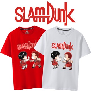 เสื้อยืด เสื้อยืดคอตตอน 100% ✆▪﹍เสื้อยืดแขนสั้นอะนิเมะ Slam Dunk Rukawa Maple Sakuragi ถนนดอกไม้ศตวรรษที่สูงห้าอะนิเมะเส