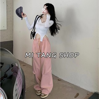 MI TANG SHOP กากคาร์โผู้หญิง กางเอวสูง y2k มีทั้งหมด4สี มีเชที่เอว K01-3