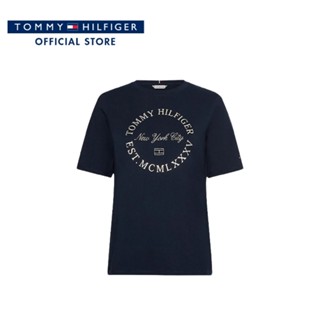 Tommy Hilfiger เสื้อยืดแขนสั้นผู้หญิง รุ่น WW0WW36038 DW5 - สีกรมท่า