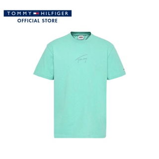 Tommy Hilfiger เสื้อยืดแขนสั้นผู้ชาย รุ่น DM0DM15646 L67 - สีฟ้า