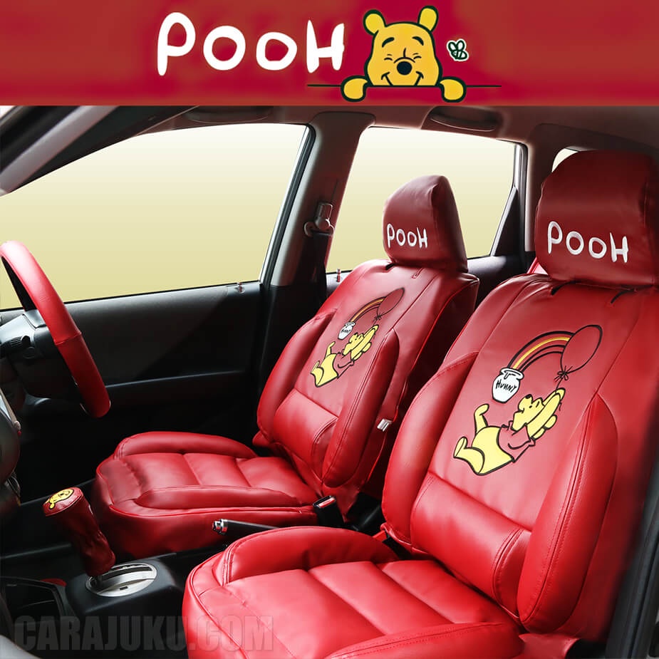 หุ้มเบาะหนัง PVC หมีพูห์ Winnie The Pooh (Pooh Rainbow PVC) แบบเสริมใย ลิขสิทธิ์แท้ #ชุดหุ้มเบาะรถ หุ้มเบาะรถ พูห์
