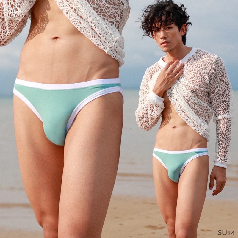 SU14 กางเกงในผ้าบางเนียน ตัดต่อขอบด้วยสีคู่ awesomesport - รูปที่ 2