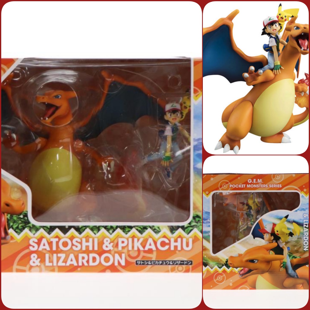 ฟิกเกอร์ Pokemon Gem Series Satoshi Pikachu Charizard Complete Figure Megahouse 2017 จากญี่ปุ่น

