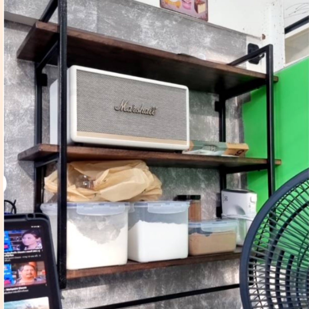 KADStudio ชั้นวางของติดผนัง 3 ชั้น รุ่นมีราวแขวน งานเหล็กมีหลายสี แผ่นไม้แท้เคลือบ PU งานคุณภาพแบบลอฟท์ มินิมอล[LV9][W1] - รูปที่ 4