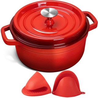 Enameled Cast Iron Dutch Oven Pot with Lid, 23cm/25cm Dutch Oven Cast Iron Pot, Enamel Dutch Oven with Lid, 2.8L/3.8L Du