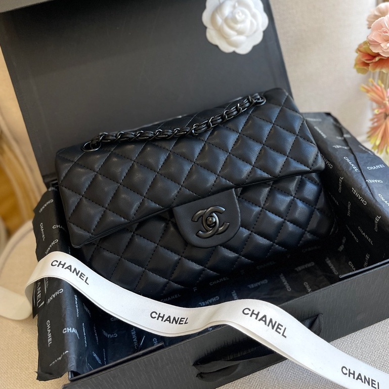 Chanel_Cf Black Chain Bag กระเป๋าสะพายข้าง Underarm (with box