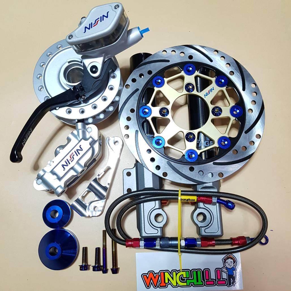 ชุด สเตท6 แปลงดิสเบรค 10A เทพทั้งชุด +ดุม+ปั๊มตู้ปลาสีเงิน+บูชสีน้ำเงิน+ สาย PSI *** 9ชิ้น *** ชุดWA