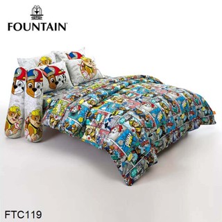 Fountain ผ้าปูที่นอน (ไม่รวมผ้านวม) 3.5ฟุต 5ฟุต 6ฟุต ขบวนการเจ้าตูบสี่ขา Paw Patrol FTC119 #ฟาวเท่น เครื่องนอน ชุดผ้าปู