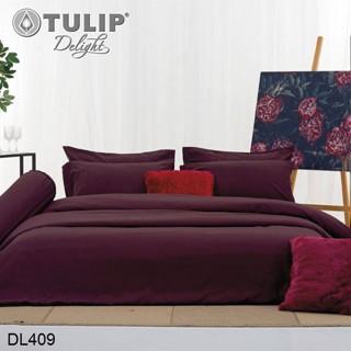 Tulip Delight ผ้านวม 90 x 100 นิ้ว (ไม่รวมผ้าปูที่นอน) สีม่วงเข้ม DARK PURPLE DL409 #ทิวลิปดีไลท์ ผ้าห่ม