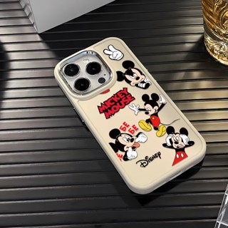 เคสโทรศัพท์มือถือ ซิลิโคน กรอบโลหะ ลายการ์ตูนหนูน่ารัก สําหรับ iphone 14ProMax 11 13 12 7Plus 8 X XS Max