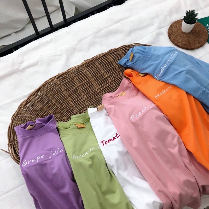 Sugarbeetshop | F100 Tomato juice เสื้อโอเวอร์ไซต์ oversize เสื้อยืดผ้า cotton