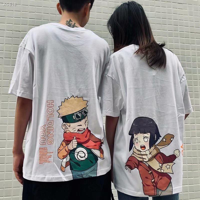 Summer M-3XL Fashion Oversized Men's T-shirt Anime Naruto Kakashi Print Couple T-shirt Casual Top Naruto joint models co