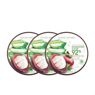 NATURE REPUBLIC - SOOTHING &amp; MOISTURE ALOE MANGOSTEEN 92% SOOTHING GEL SET (300ml)