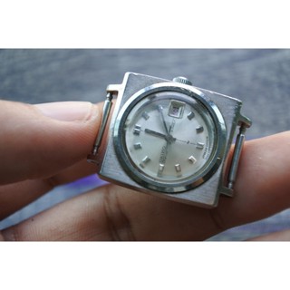 นาฬิกา Vintage มือสองญี่ปุ่น SEIKO CHORUS ระบบ ไขลาน ผู้ชาย ทรงสี่เหลี่ยม กรอบเงิน หน้าปัด 26มม