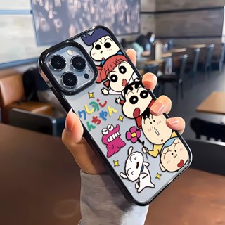 เคสอะคริลิคใส แบบแข็ง ลายการ์ตูนชินจังน่ารัก กันกระแทก สําหรับ iphone 14 Pro Max 11 13 12 7 Plus 8 X XS Max