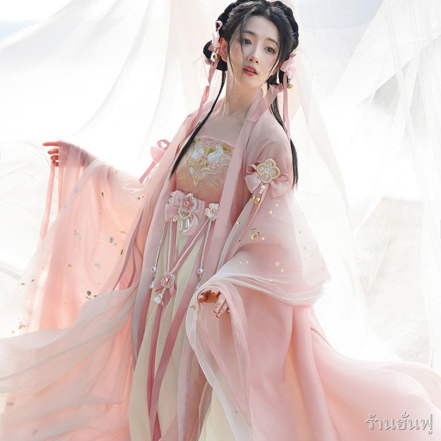 👑ชุดจีนโบราณ👑กระโปรง Hanfu Han Element ต้นฉบับสดหญิง 2025 Spring Explosion ครบชุด