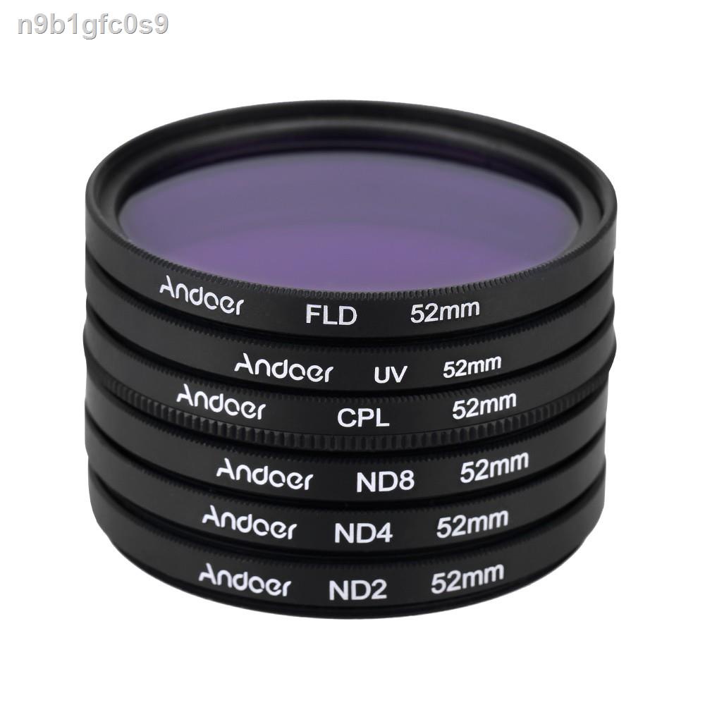 Andoer 52mm UV+CPL+FLD+ND(ND2 ND4 ND8) Photography Filter Ki