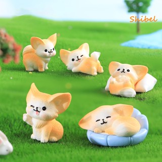 HOT_ Fennec Fox เครื่องประดับน่ารักหัตถกรรมตกแต่งเรซิ่น Miniature Fennec Fox Micro Landscape