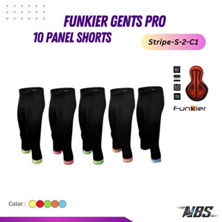 กางเกงปั่นจักรยาน Funkier Gents Pro 10 Panel Shorts Stripe-S-2-C1