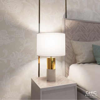 Chic Republic JACQUELINE,โคมไฟตั้งโต๊ะ - สี บรอนซ์/ขาว
