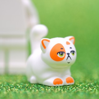 LEGO White Cat Orange Markings Churro ANIMAL - LEGO® Authentic เลโก้แท้