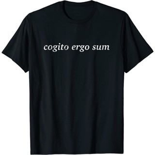 เสื้อยืด Cogito Ergo Sum Descartes Distressed Philosophy : Sports &amp; Outdoors