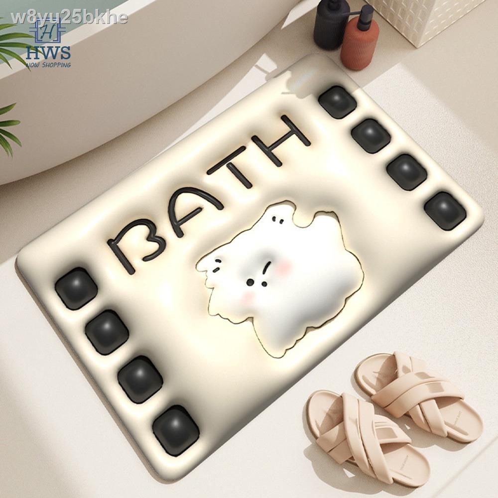 3D Diatomite Cartoon Floor Mat Household Non-slip Toilet Mat