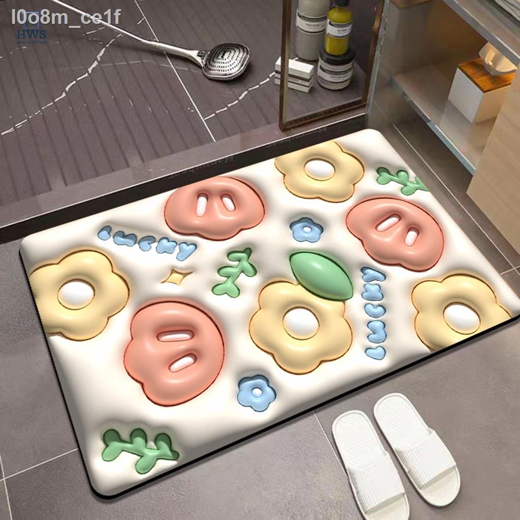 Toilet Floor Mat Quick Drying Pad 3D Visual Diatomaceous Earth Bath Mat