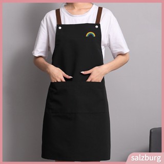 (salzburg) ผ้ากันเปื้อน PVC สีพื้น สําหรับทําอาหาร