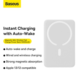 ▫∋Baseus พาวเวอร์แบงค์ไร้สาย แม่เหล็ก 20W 10000mAh 14.7 มม. กันลื่น ชาร์จเร็ว สําหรับ i 13 i14 Series