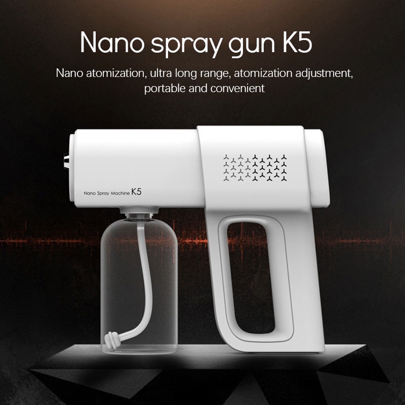 ☁ K5 nano spray gun blue light disinfection sprayer rechargeable atomization disinfection gun ☞sunny