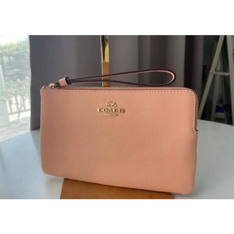 ❌️เท  หนัง ขนาด 7 3/4" (L) x 4 3/4" (H) x 1/2" (W) คล้องแขน 1 zip ใบใหญ่ รุ่นใหม่ ใส่บัตร+เหรียญ+บัต