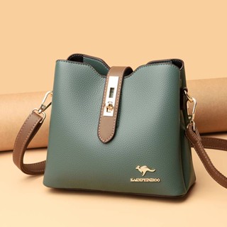 Kangaroo Spring/Summer New Fashion กระเป๋าหนังอเนกประสงค์ Womens Bags Bucket Bags