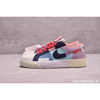 ✲❦❣มาใหม่ Nike5268 Zoom Blazer Mid Premium SB Men Women รองเท้าผ้าใบเดินรองเท้าลำลองสีฟ้าสีชมพูรองเท้าผ้าใบผู้ชาย