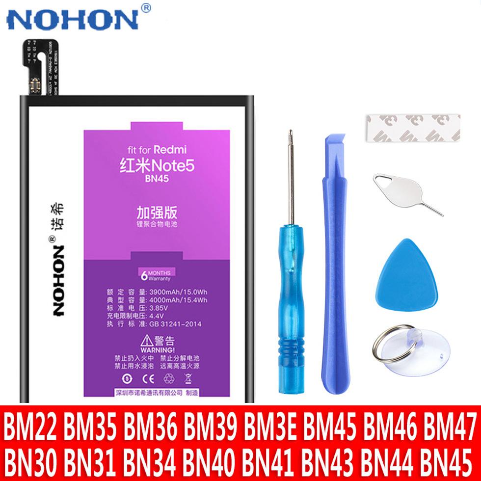 NOHON BN41 BM22 BN43 BN45 BM45 BN40 BM36สำหรับ Xiaomi Redmi หมายเหตุ2 3 4 4X 4A 5Plus Mi 6เปลี่ยนแบต
