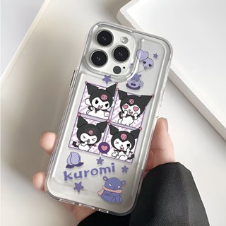 เคสโทรศัพท์มือถือ แบบใส ลายการ์ตูนคุโรมิน่ารัก สําหรับ iphone 14 Pro Max 11 13 12 7Plus X XS Max 8 7