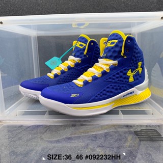 Under Armour Curry 1 รองเท้าบาสเก็ตบอล ข้อสูง ทนต่อการขัดถู ของแท้ เหมาะกับการวิ่งกลางแจ้ง